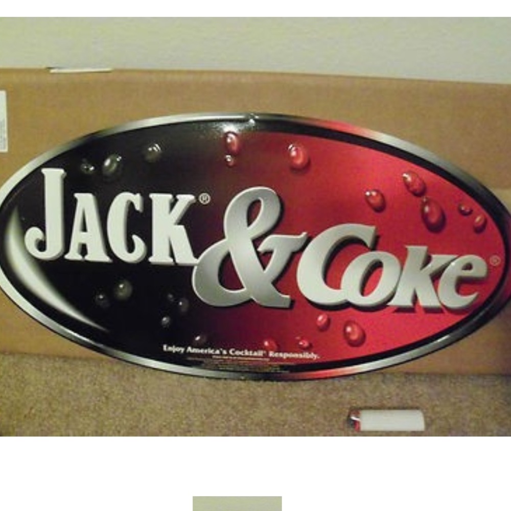 JACK & COKE JACK DANIELS TIN  24" X 12”